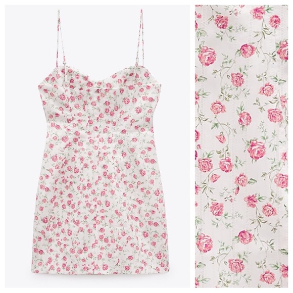 ZARA Floral Mini Dress - Picture 2 of 6